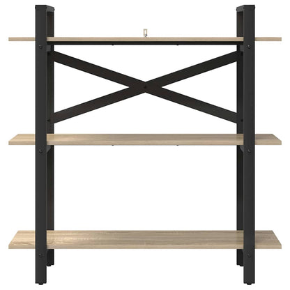 vidaXL Bookshelf 3-Tier 100 x 33.5 x 102 cm Engineered Wood Sonoma Oak 5