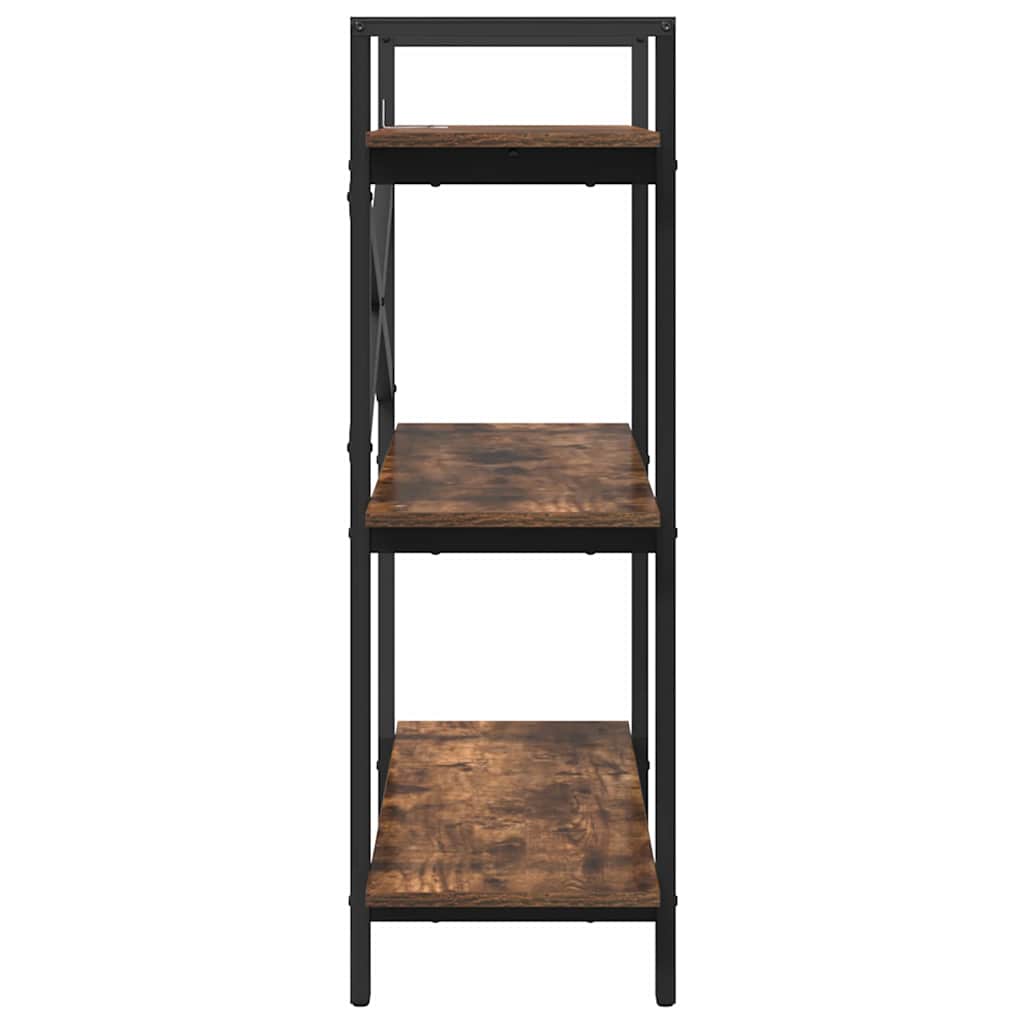 vidaXL Bookshelf 3-Tier 100 x 33.5 x 102 cm Engineered Wood Smoked Oak 6