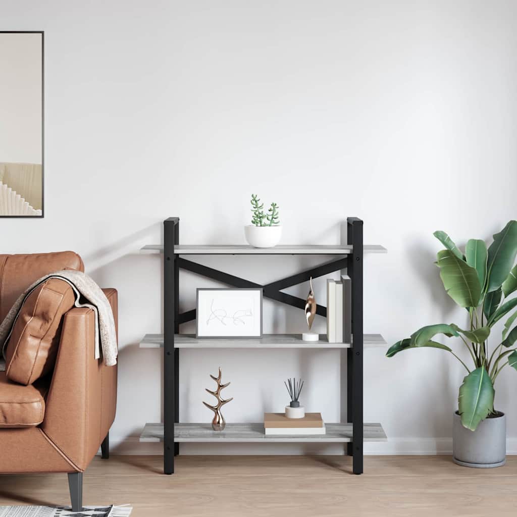vidaXL Bookshelf 3-Tier 100 x 33.5 x 102 cm Engineered Wood 4