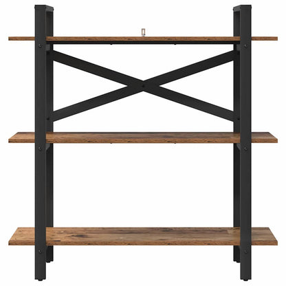 vidaXL Bookshelf 3-Tier 100 x 33.5 x 102 cm Engineered Wood Old Wood 5