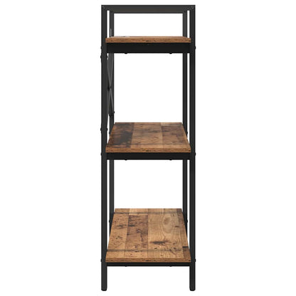 vidaXL Bookshelf 3-Tier 100 x 33.5 x 102 cm Engineered Wood Old Wood 6