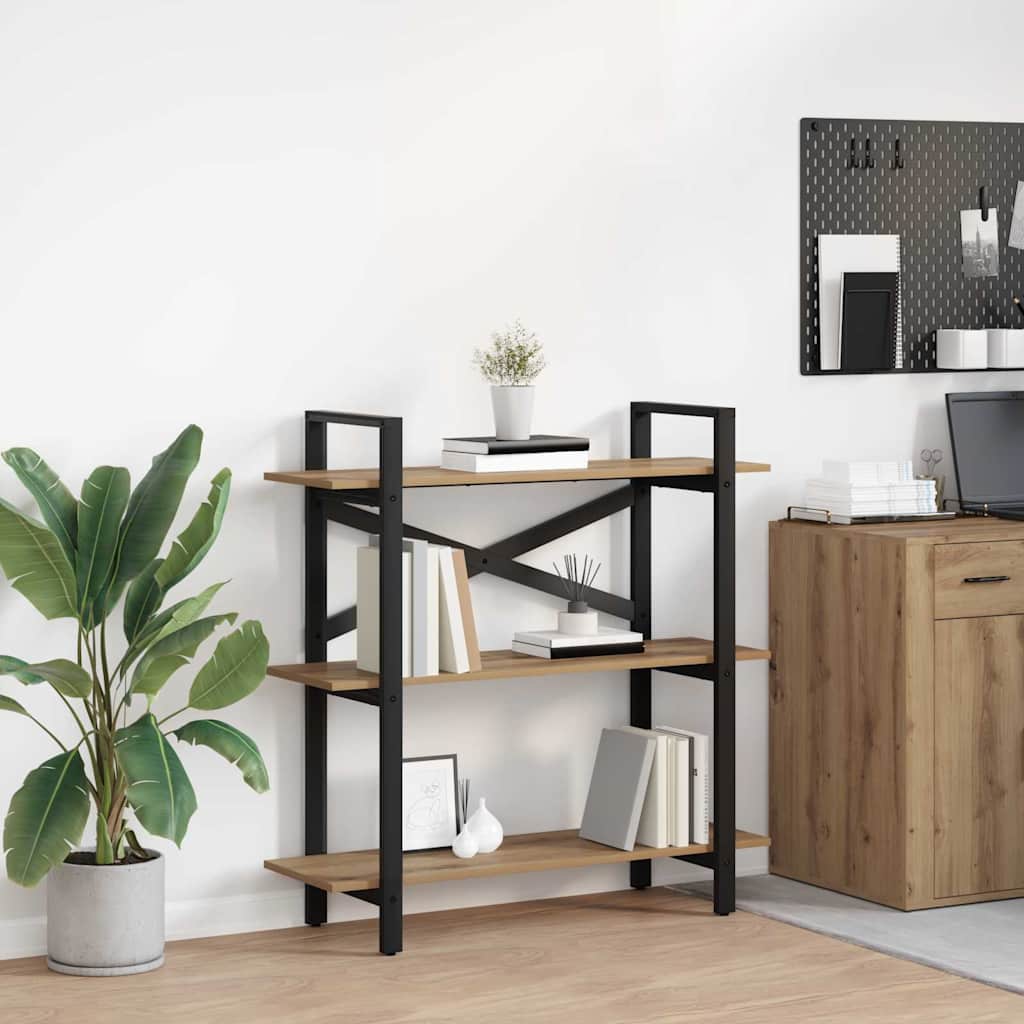 vidaXL Bookshelf 3-Tier 100 x 33.5 x 102 cm Engineered Wood 1