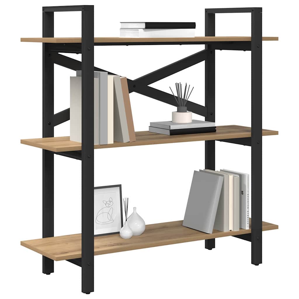 vidaXL Bookshelf 3-Tier 100 x 33.5 x 102 cm Engineered Wood 3