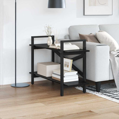 vidaXL Bookshelf 2-Tier 100 x 33.5 x 64 cm Engineered Wood Black Oak 1