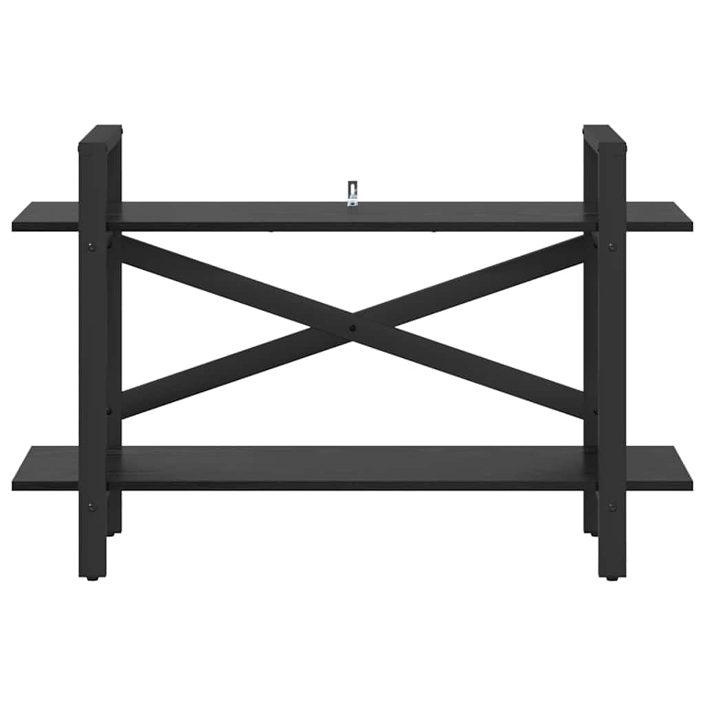 vidaXL Bookshelf 2-Tier 100 x 33.5 x 64 cm Engineered Wood Black Oak 5