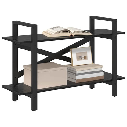 vidaXL Bookshelf 2-Tier 100 x 33.5 x 64 cm Engineered Wood Black Oak 3