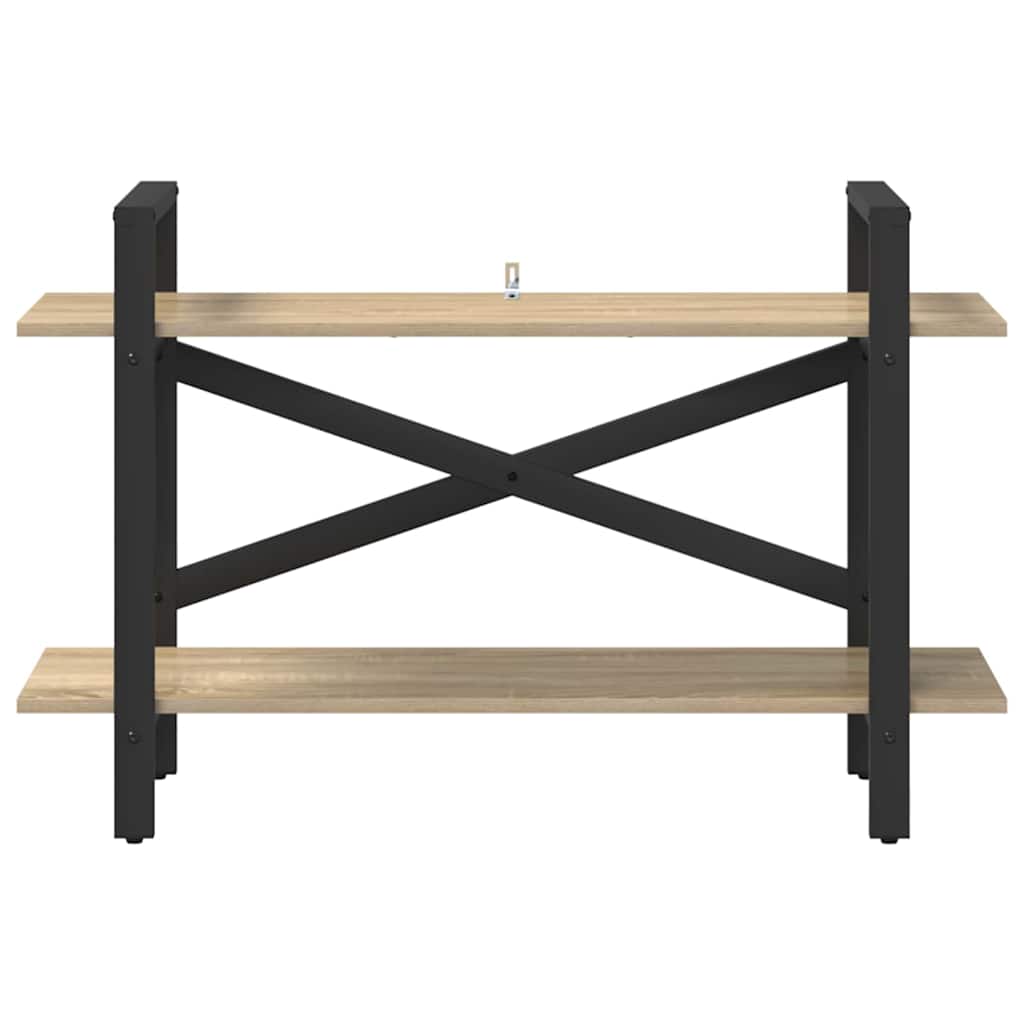 vidaXL Bookshelf 2-Tier 100 x 33.5 x 64 cm Engineered Wood Sonoma Oak 5