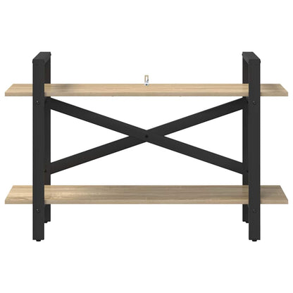 vidaXL Bookshelf 2-Tier 100 x 33.5 x 64 cm Engineered Wood Sonoma Oak 5