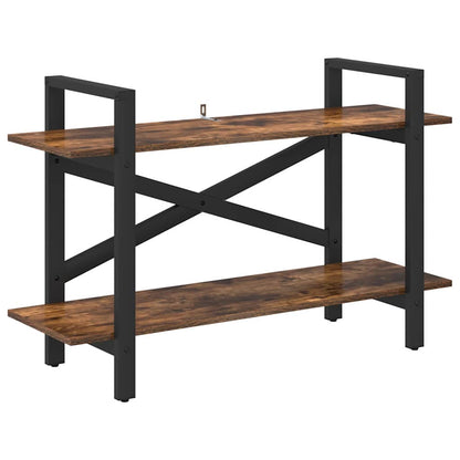 vidaXL Bookshelf 2-Tier 100 x 33.5 x 64 cm Engineered Wood Smoked Oak 2