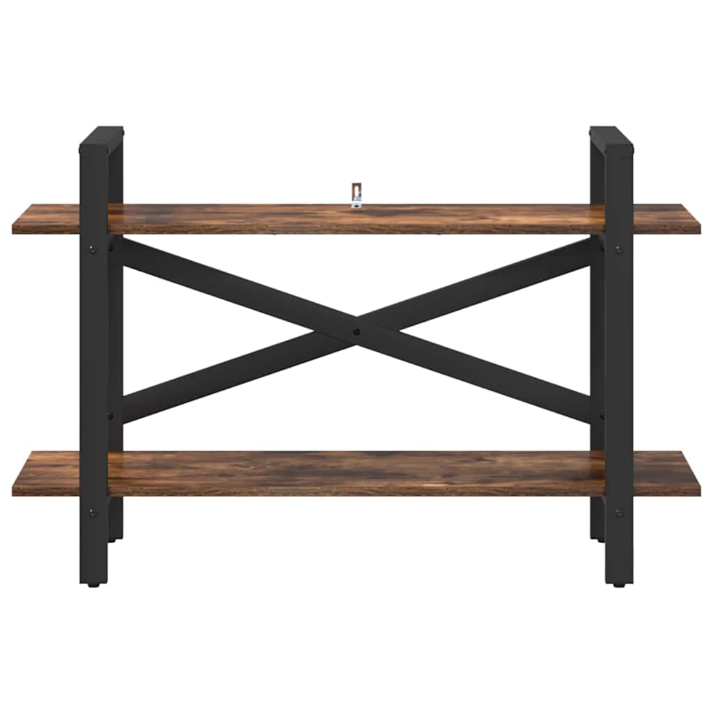 vidaXL Bookshelf 2-Tier 100 x 33.5 x 64 cm Engineered Wood Smoked Oak 5