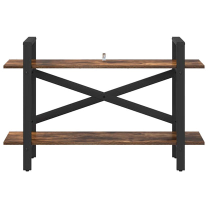 vidaXL Bookshelf 2-Tier 100 x 33.5 x 64 cm Engineered Wood Smoked Oak 5