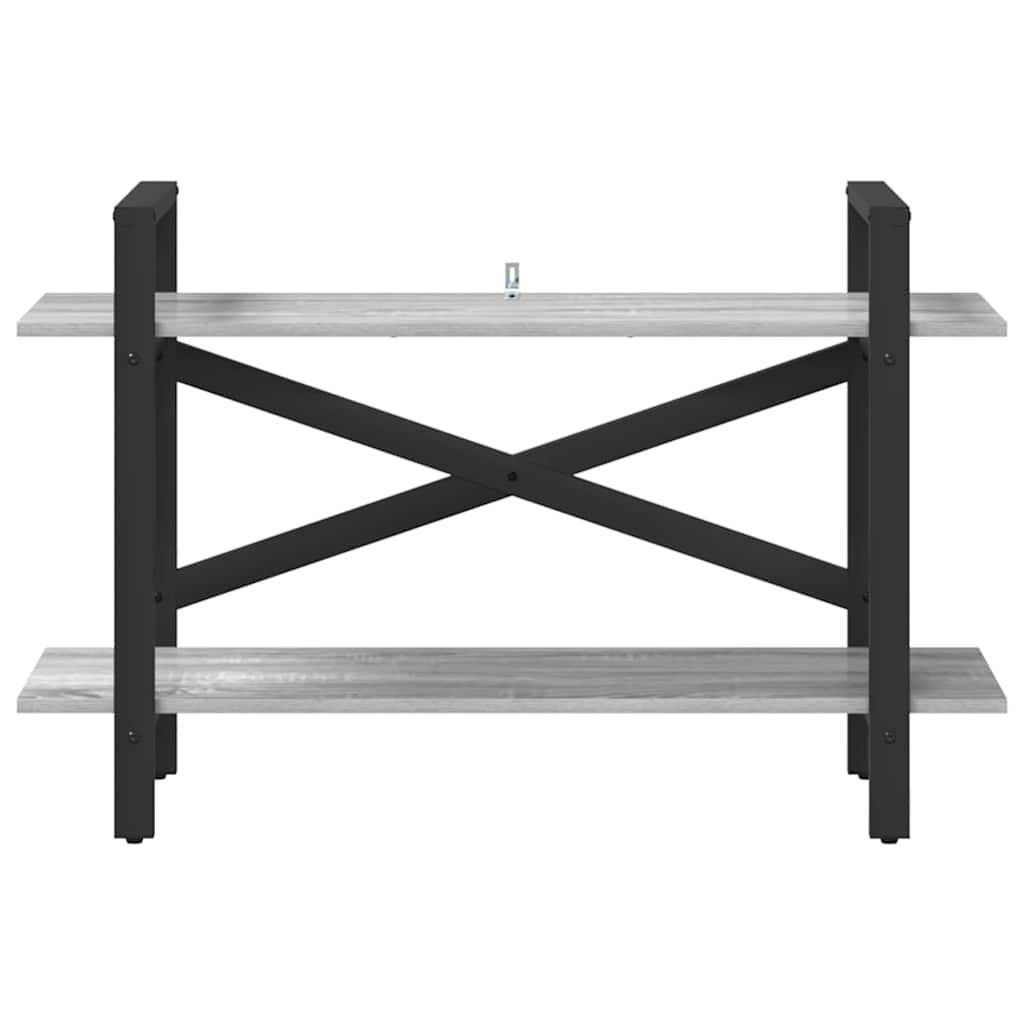 vidaXL Bookshelf 2-Tier 100 x 33.5 x 64 cm Engineered Wood Grey Sonoma 5