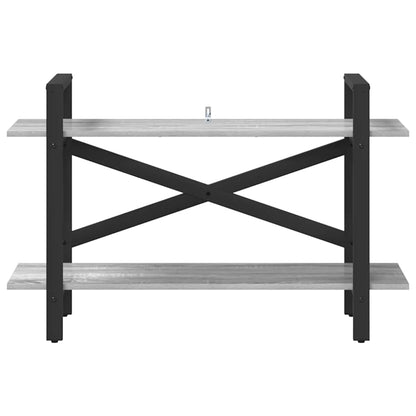 vidaXL Bookshelf 2-Tier 100 x 33.5 x 64 cm Engineered Wood Grey Sonoma 5