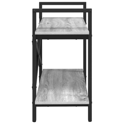 vidaXL Bookshelf 2-Tier 100 x 33.5 x 64 cm Engineered Wood Grey Sonoma 6