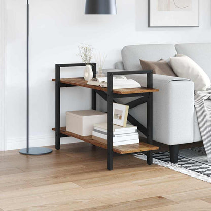 vidaXL Bookshelf 2-Tier 100 x 33.5 x 64 cm Engineered Wood Old Wood 1