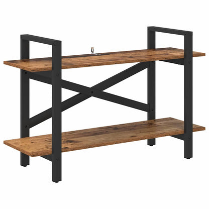 vidaXL Bookshelf 2-Tier 100 x 33.5 x 64 cm Engineered Wood Old Wood 2