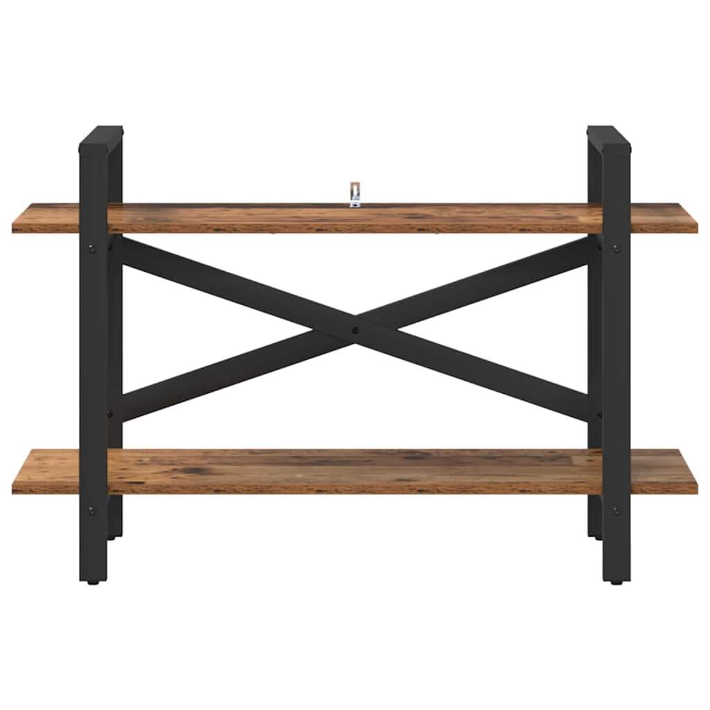 vidaXL Bookshelf 2-Tier 100 x 33.5 x 64 cm Engineered Wood Old Wood 5