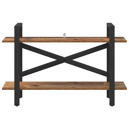 vidaXL Bookshelf 2-Tier 100 x 33.5 x 64 cm Engineered Wood Old Wood 5