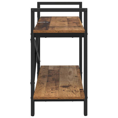 vidaXL Bookshelf 2-Tier 100 x 33.5 x 64 cm Engineered Wood Old Wood 6