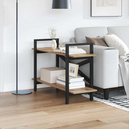 vidaXL Bookshelf 2-Tier 100 x 33.5 x 64 cm Engineered Wood Artisan Oak 1