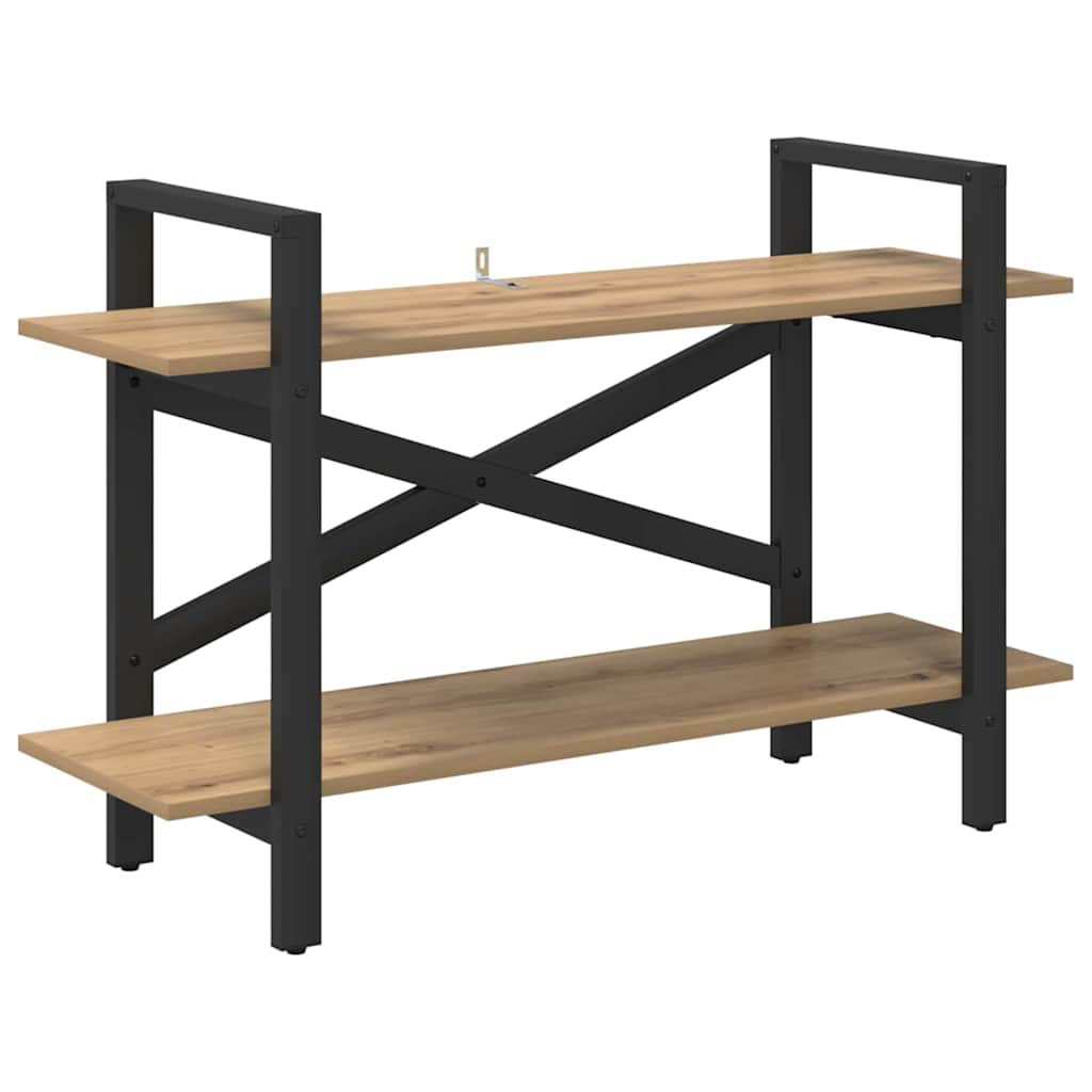 vidaXL Bookshelf 2-Tier 100 x 33.5 x 64 cm Engineered Wood Artisan Oak 2