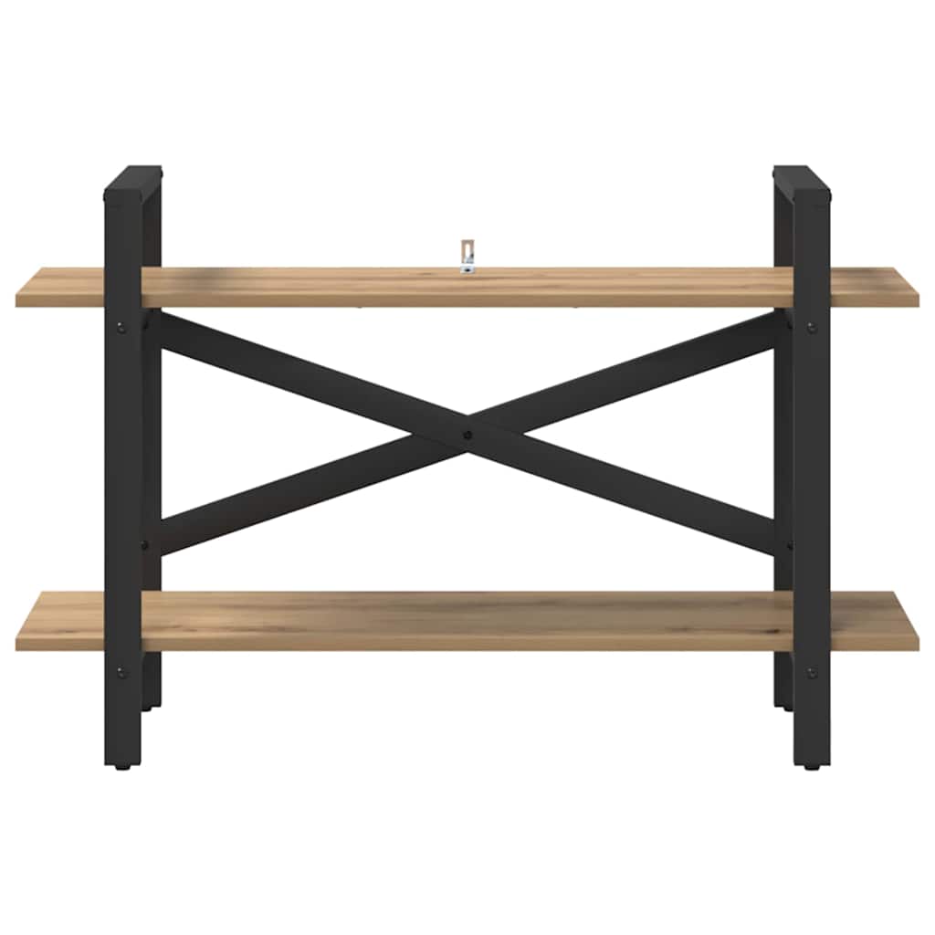 vidaXL Bookshelf 2-Tier 100 x 33.5 x 64 cm Engineered Wood Artisan Oak 5