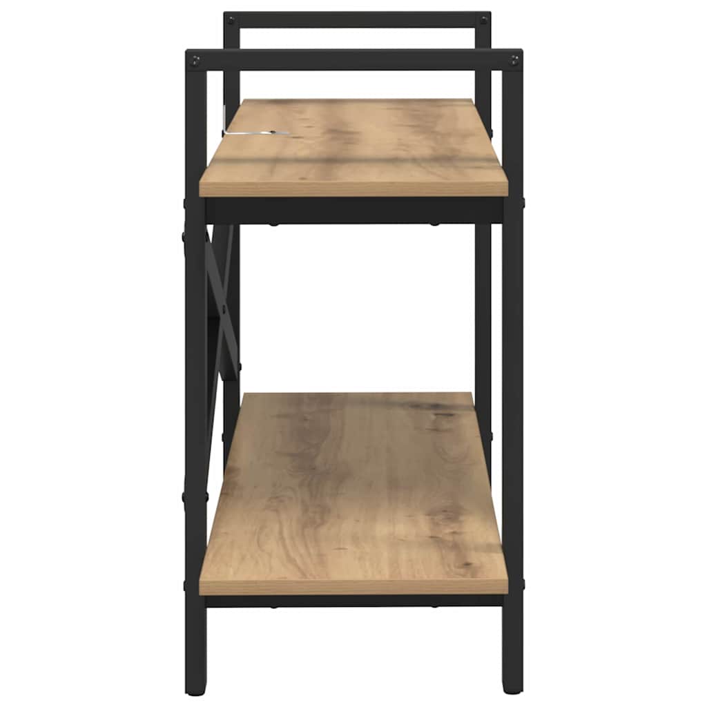 vidaXL Bookshelf 2-Tier 100 x 33.5 x 64 cm Engineered Wood Artisan Oak 6