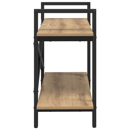 vidaXL Bookshelf 2-Tier 100 x 33.5 x 64 cm Engineered Wood Artisan Oak 6