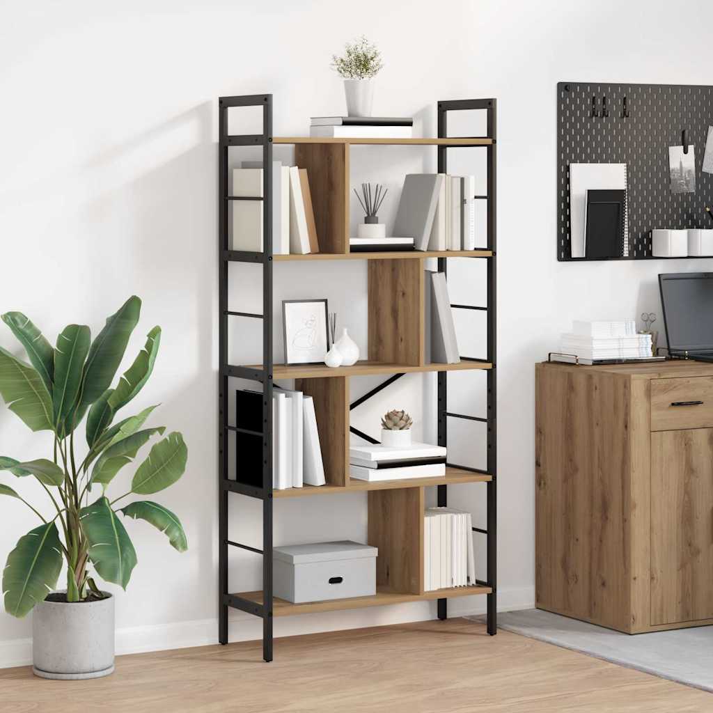 vidaXL Bookshelf 9-Tier 75 x 30 x 156 cm Engineered Wood Artisan Oak 1