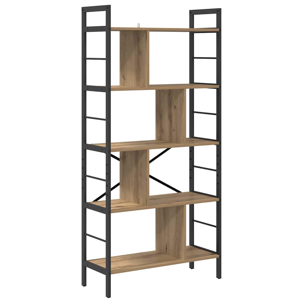 vidaXL Bookshelf 9-Tier 75 x 30 x 156 cm Engineered Wood Artisan Oak 2