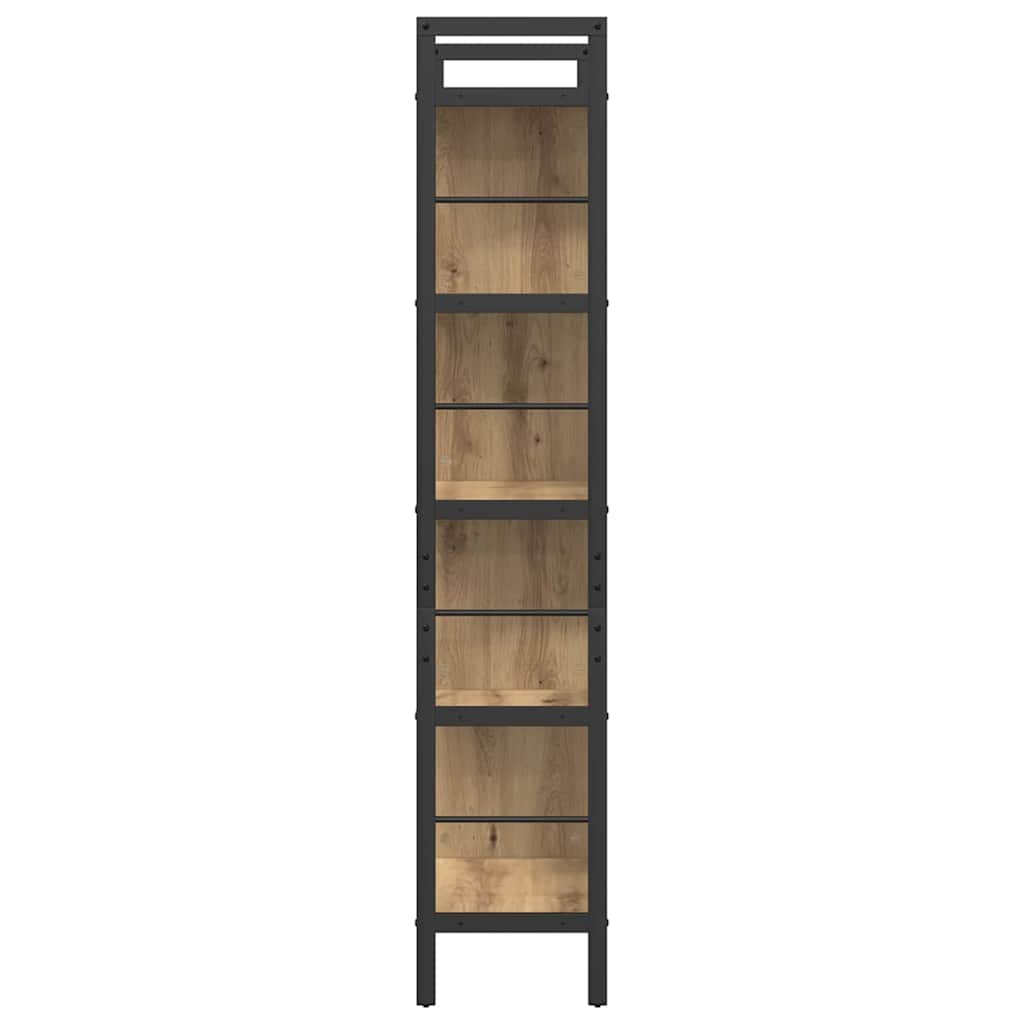 vidaXL Bookshelf 9-Tier 75 x 30 x 156 cm Engineered Wood Artisan Oak 6