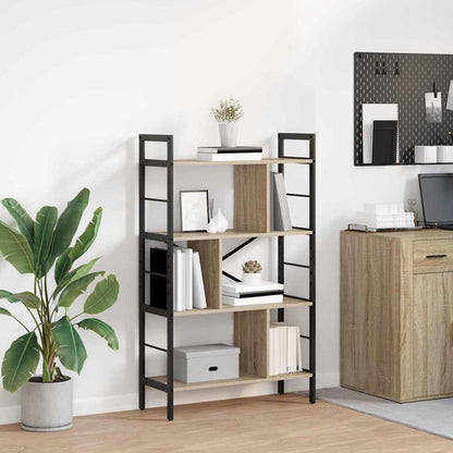 vidaXL Bookshelf 7-Tier 75 x 30 x 123.5 cm Engineered Wood Sonoma Oak 1
