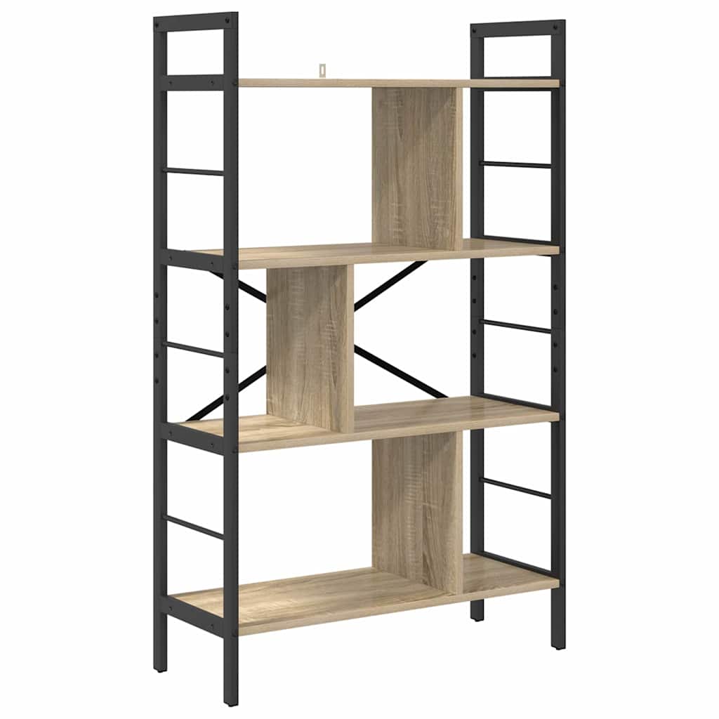 vidaXL Bookshelf 7-Tier 75 x 30 x 123.5 cm Engineered Wood Sonoma Oak 2