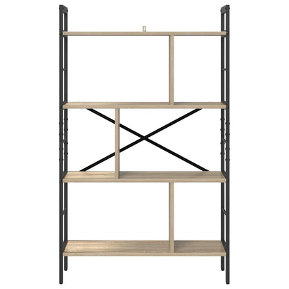 vidaXL Bookshelf 7-Tier 75 x 30 x 123.5 cm Engineered Wood Sonoma Oak 5