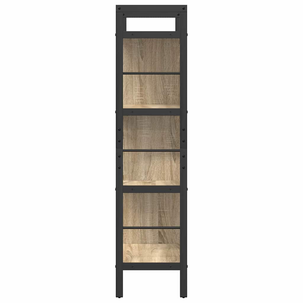 vidaXL Bookshelf 7-Tier 75 x 30 x 123.5 cm Engineered Wood Sonoma Oak 6