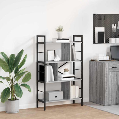 Bookshelf 7-Tier Engineered Wood 75 x 30 x 123.5 cm Grey sonoma