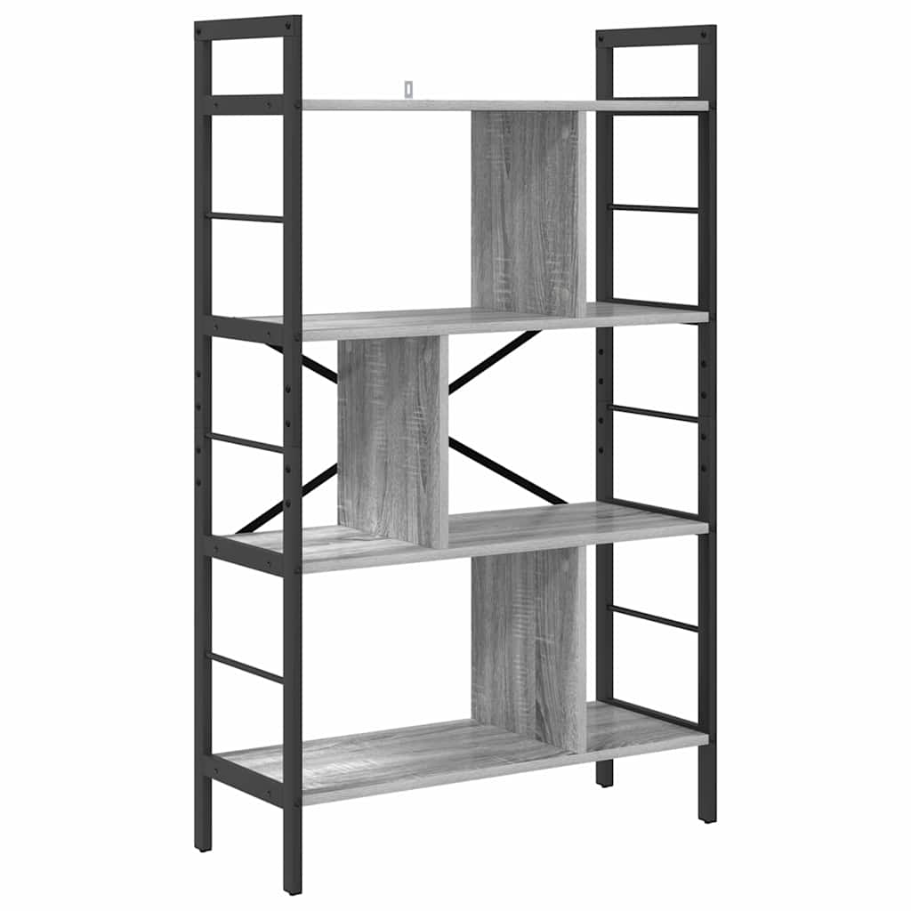 Bookshelf 7-Tier Engineered Wood 75 x 30 x 123.5 cm Grey sonoma