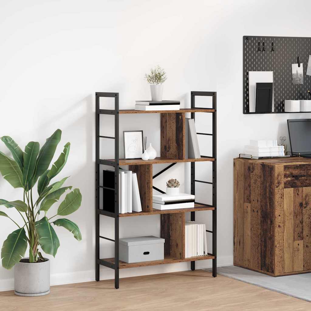 vidaXL Bookshelf 7-Tier 75 x 30 x 123.5 cm Engineered Wood Old Wood 1