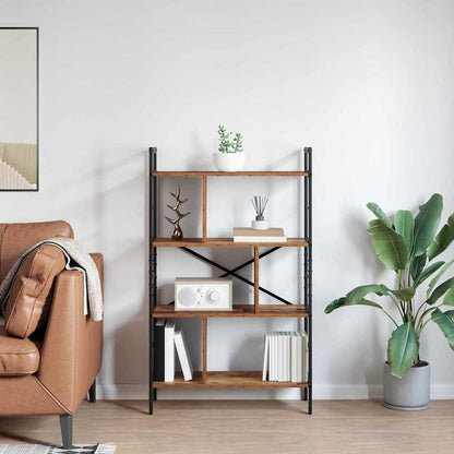 vidaXL Bookshelf 7-Tier 75 x 30 x 123.5 cm Engineered Wood Old Wood 4