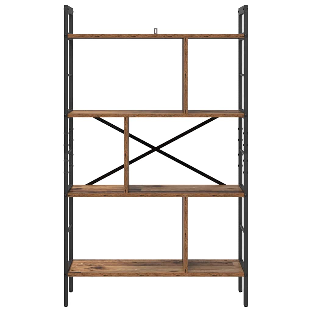 vidaXL Bookshelf 7-Tier 75 x 30 x 123.5 cm Engineered Wood Old Wood 5