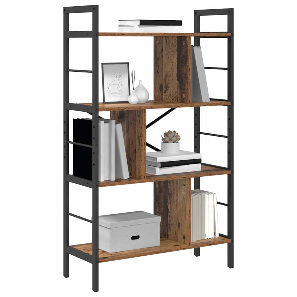vidaXL Bookshelf 7-Tier 75 x 30 x 123.5 cm Engineered Wood Old Wood 3
