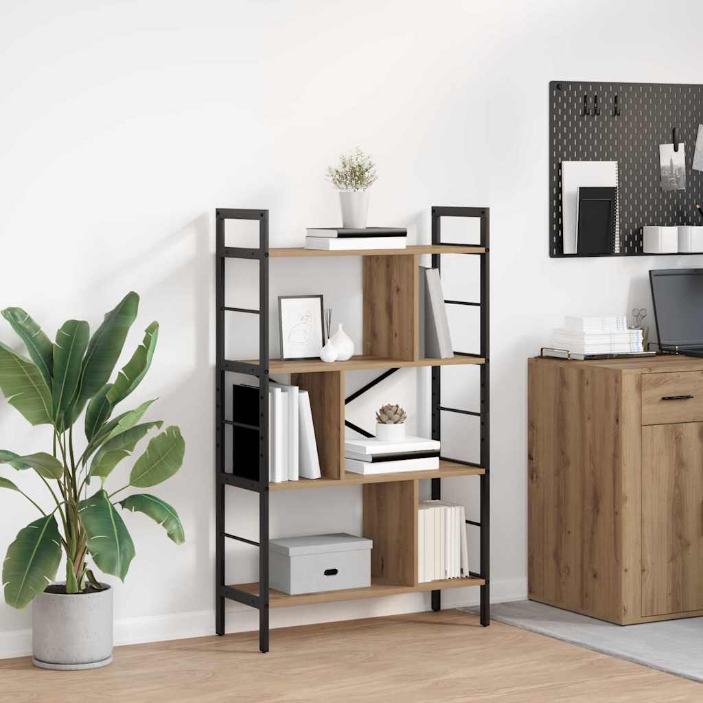 vidaXL Bookshelf 7-Tier 75 x 30 x 123.5 cm Engineered Wood Artisan Oak 1
