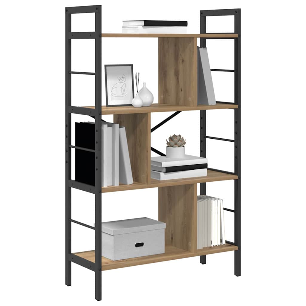 vidaXL Bookshelf 7-Tier 75 x 30 x 123.5 cm Engineered Wood Artisan Oak 3