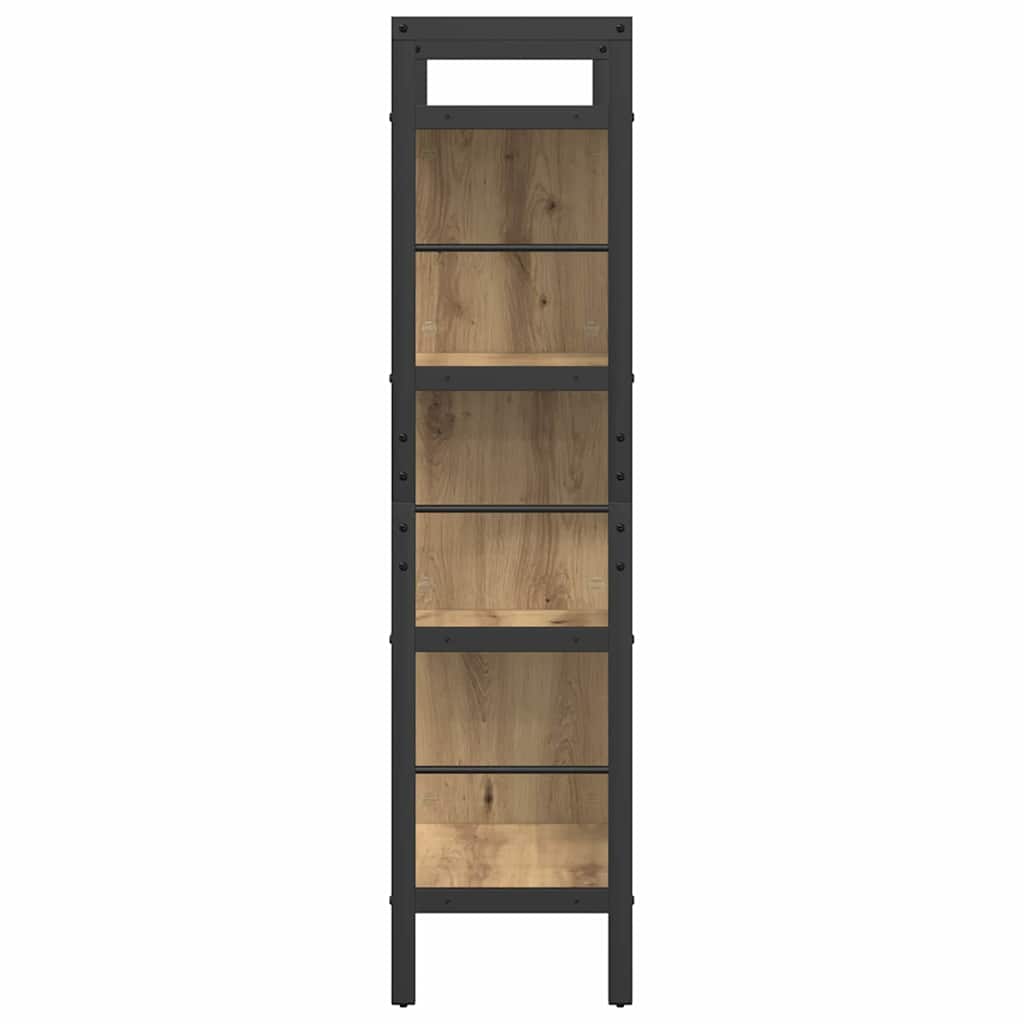 vidaXL Bookshelf 7-Tier 75 x 30 x 123.5 cm Engineered Wood Artisan Oak 6