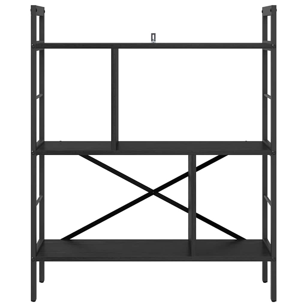 vidaXL Bookshelf 5-Tier 75 x 30 x 91 cm Engineered Wood Black Oak 5