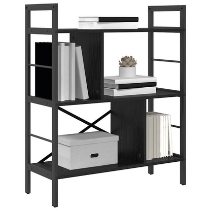 vidaXL Bookshelf 5-Tier 75 x 30 x 91 cm Engineered Wood Black Oak 3
