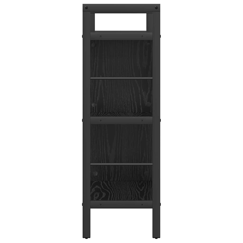 vidaXL Bookshelf 5-Tier 75 x 30 x 91 cm Engineered Wood Black Oak 6