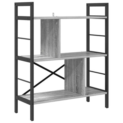 vidaXL Bookshelf 5-Tier 75 x 30 x 91 cm Engineered Wood Grey Sonoma 2