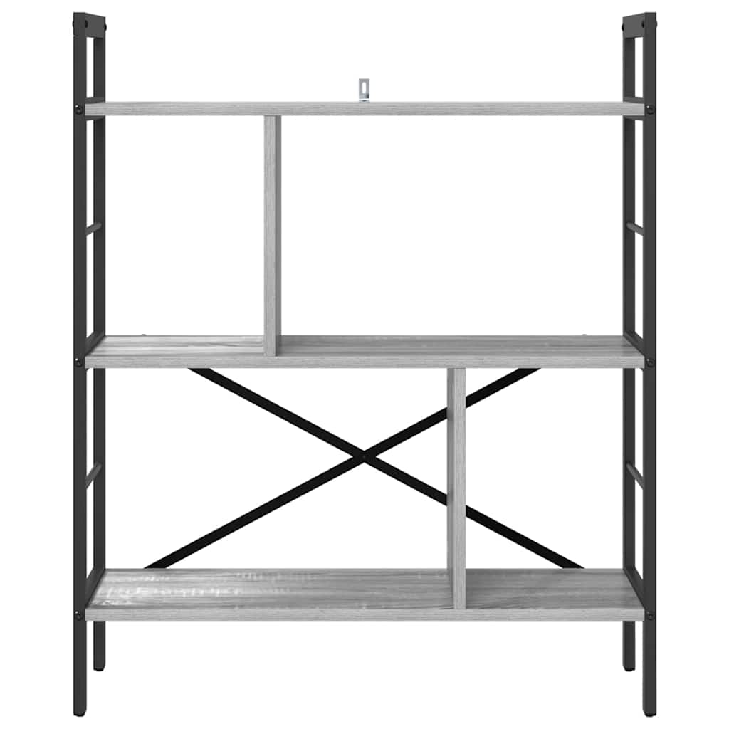 vidaXL Bookshelf 5-Tier 75 x 30 x 91 cm Engineered Wood Grey Sonoma 5