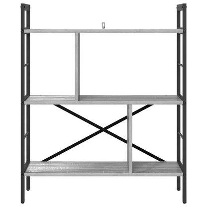 vidaXL Bookshelf 5-Tier 75 x 30 x 91 cm Engineered Wood Grey Sonoma 5